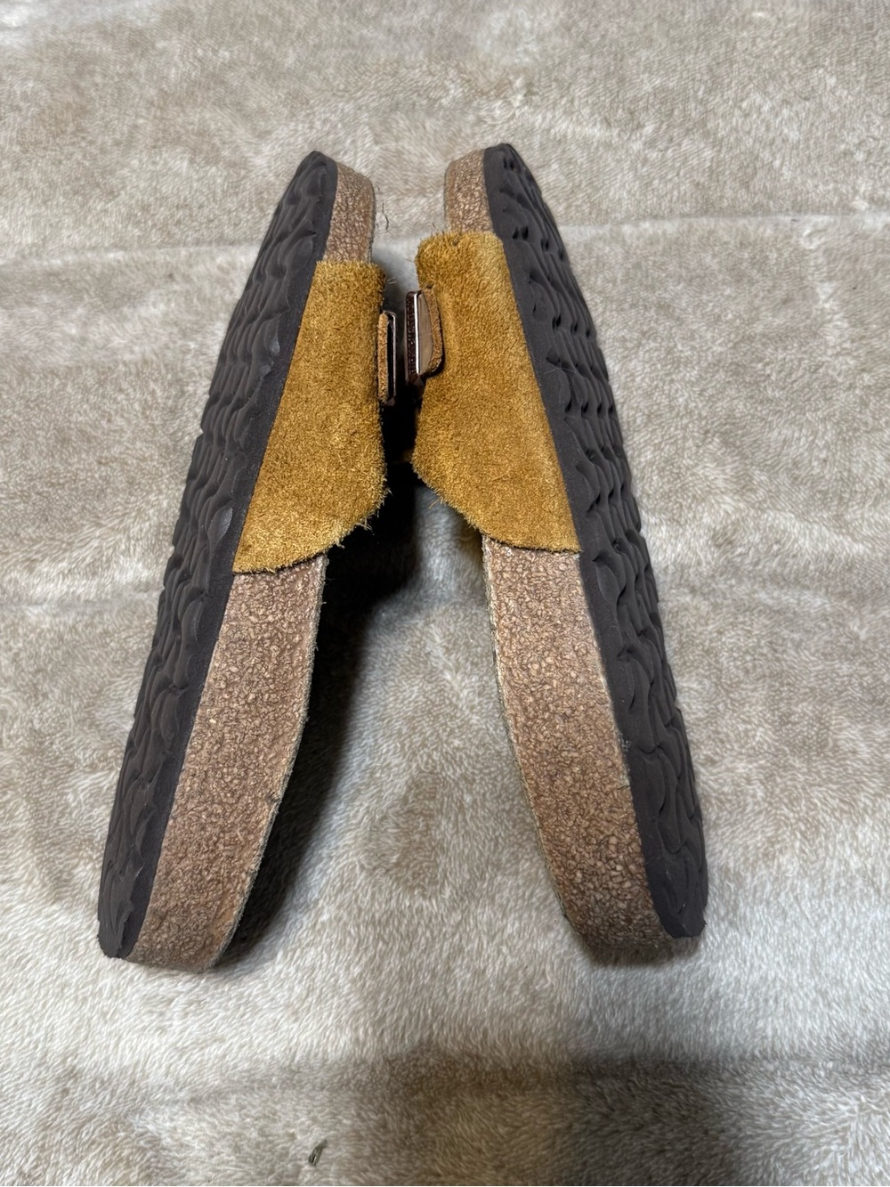 Birkenstock OITA Suede Leather Braided Slides Sandals Taupe Sz 38/US 8 NARROW - Picture 7 of 14